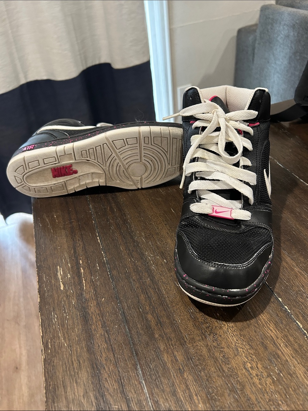 Nike Air Black & Pink High-Top Sneakers